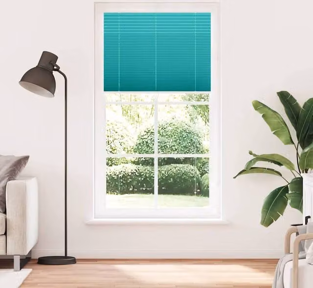 Berkfield Home Single Pleat Petrol Green Polyester Blind, W: 110 cm, H: 200 cm – 1