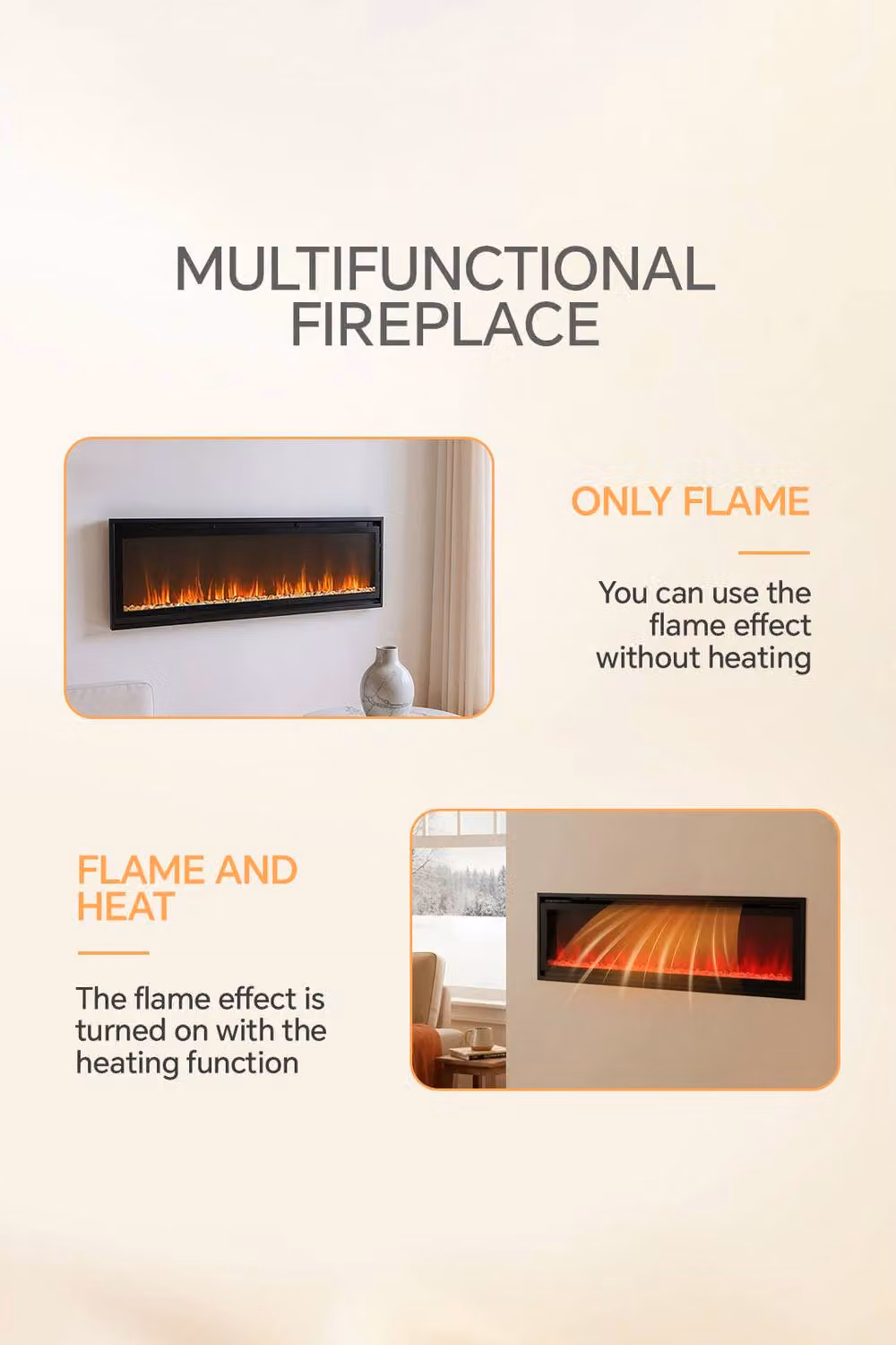 H&O Direct Black Electric Fireplace – 4