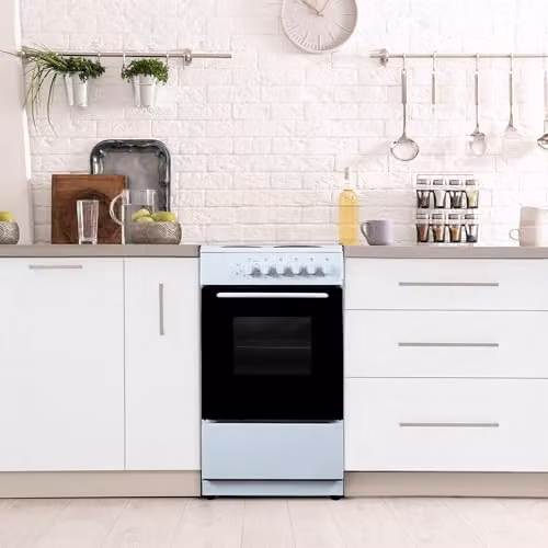 Montpellier CSE46W White 50cm Electric Cooker with Solid Plate Hob and A Energy Rating – 6