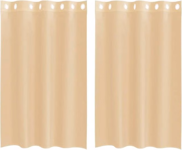 Berkfield Home Sand Voile Eyelet Curtains, 2 Pack