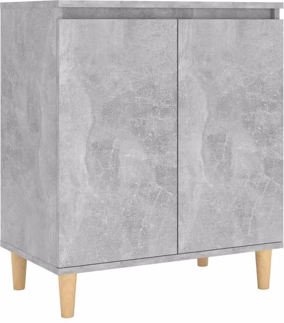 Berkfield Home Scandinavian Sideboard in Concrete Grey with Solid Wood Legs, W/D/H: 60 x 35 x 70 cm – 1