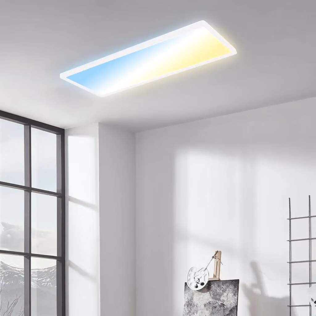 Briloner White Ultraslim 23W CCT LED Ceiling Panel Light with Remote Control, Dimmable Night-Light Function and Backlight Effect, W/D/H: 58 x 20 x 3 cm – 5