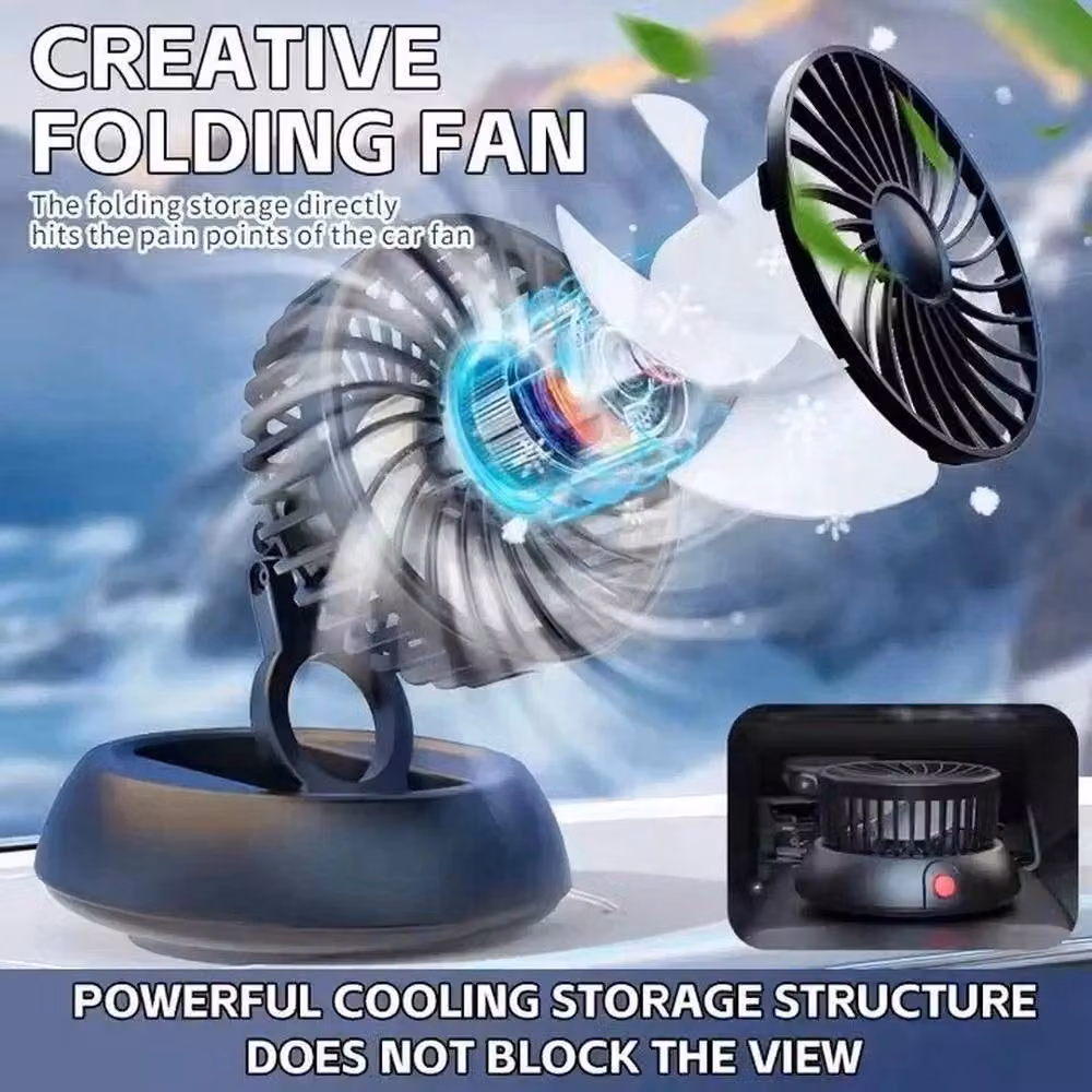 FLAVORA Portable 1 Head Car Cooling Air Fan with 360 Degree Rotation in Black – 2
