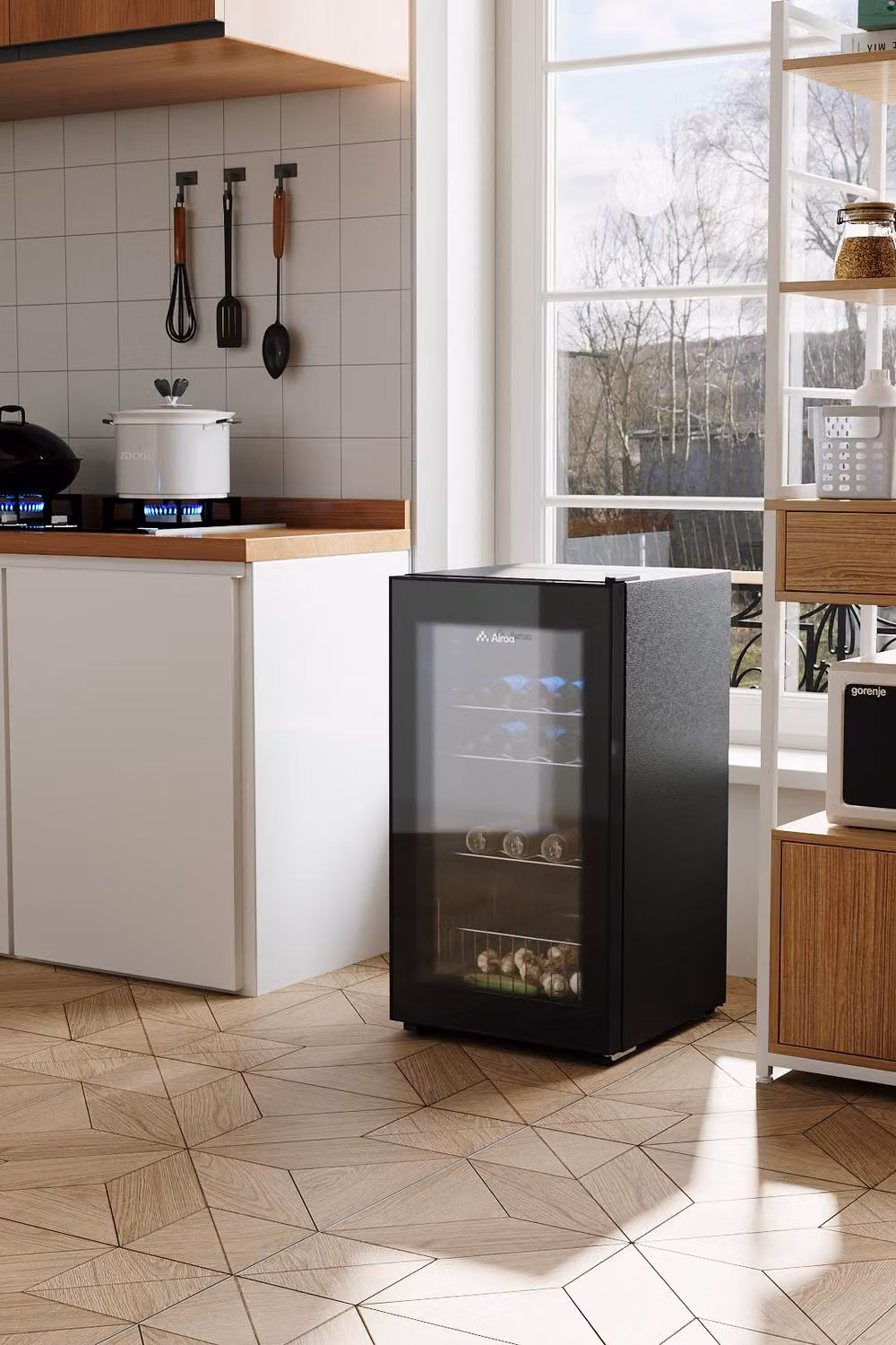 Living and Home 92L Freestanding Refrigerator with LED Interior Light, Black, W/D/H: 44.5 x 40 x 82 cm – 2