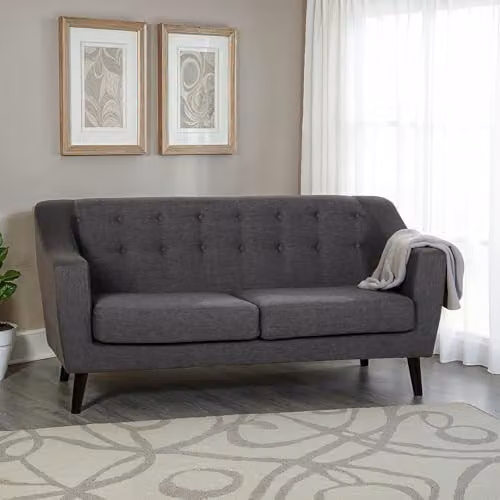 Seconique Ashley 3 Seater Fabric Sofa in Grey, W: 174 cm, H: 85 cm, D: 74 cm – 4