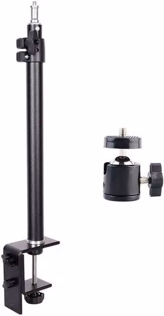 Nordara Table Desk Clamp Mount Stand with 1/4" Ball Head in Black