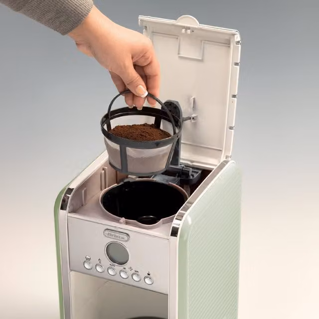 Ariete Vintage 12 Cup Drip Filter Coffee Maker with Glass Jug in Green