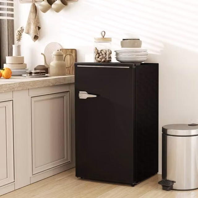 EONLION 85L Retro Under Counter Fridge in Black – 1