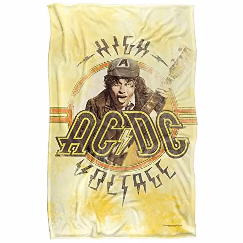 LOGOVISION AC/DC High Voltage Tie Dye Super Soft Fleece Throw Blanket, Multicolour, W/D/H: 91 x 147 cm