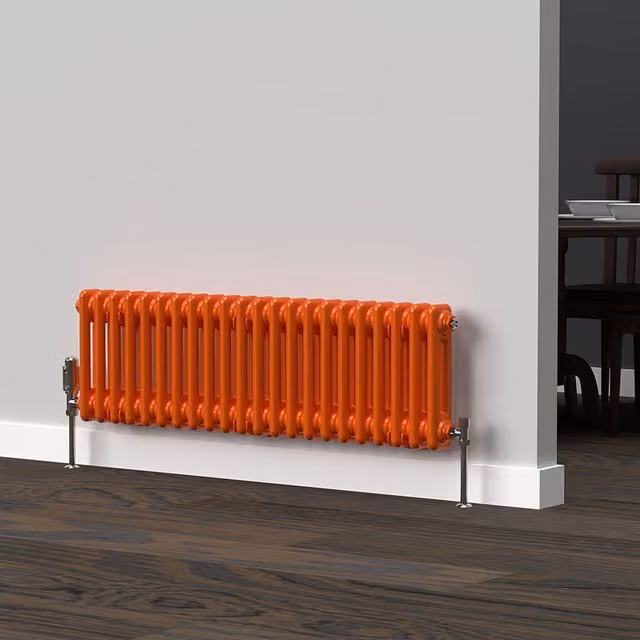 Lux Heat Horizontal Column Radiator in Sunburst Orange, W/H: 101 x 30 cm