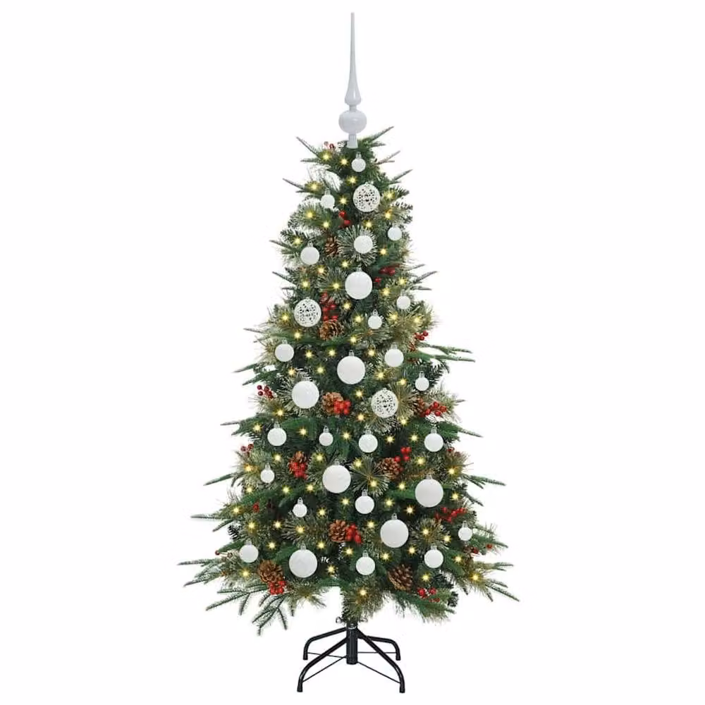 Berkfield Home Green Artificial Hinged Christmas Tree, Height: 120 cm – 3