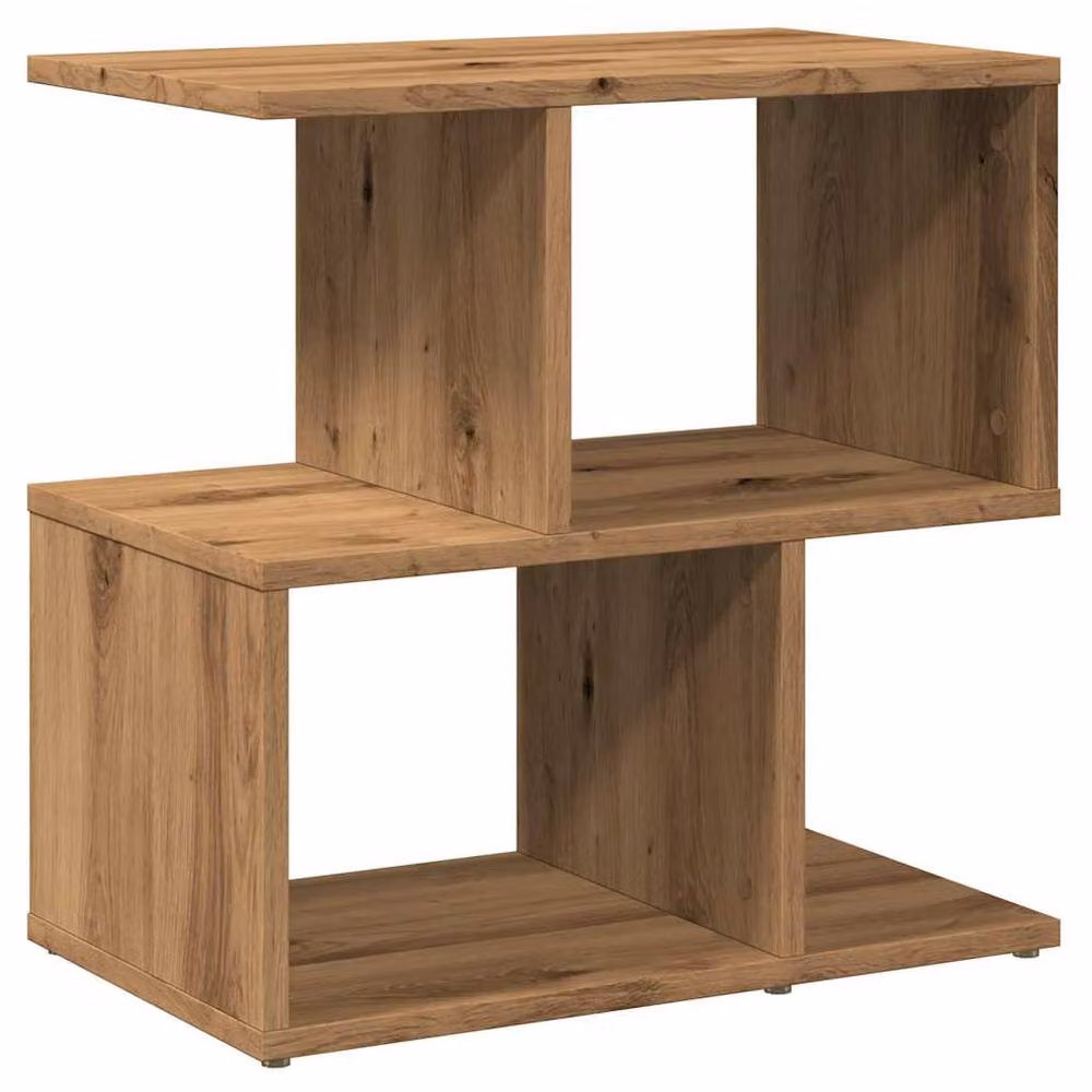 Berkfield Home Artisan Oak Bedside Cabinet in Brown, W: 50 cm, D: 30 cm, H: 51.5 cm – 5