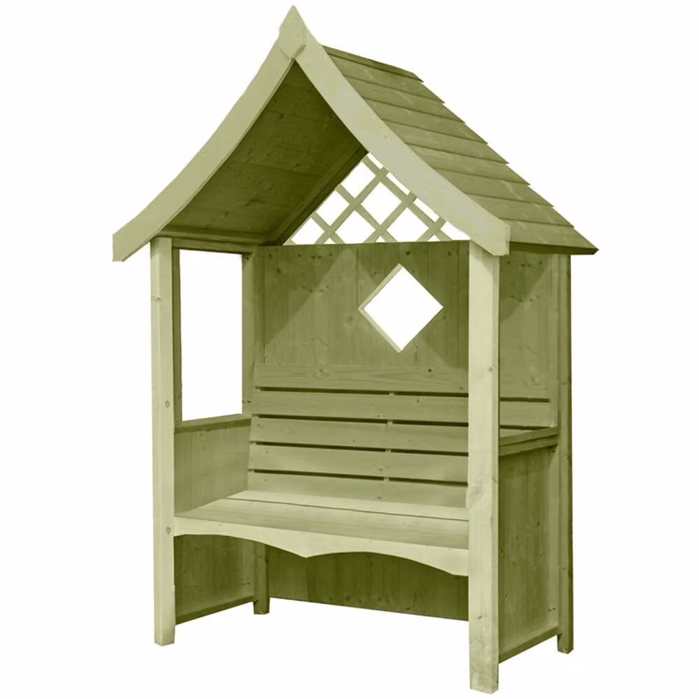 Shires Arum Arbour Garden Arch Seat in Brown, H 215.9 cm x W 123.6 cm x D 65.4 cm – 2