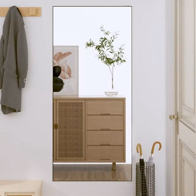 Berkfield Home Classic Rectangular Glass Wall Mirror in Silver, W: 50 cm, H: 100 cm – 1