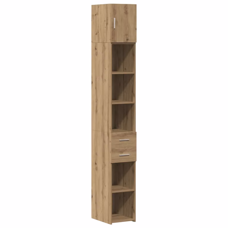 Berkfield Home Slim Storage Cabinet in Artisan Oak Brown, W: 30 cm, D: 42.5 cm, H: 225 cm