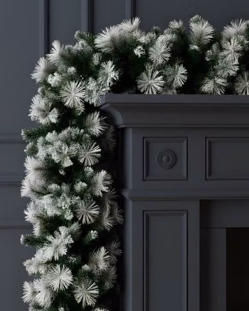 Globrite Snow-Tipped Pine Christmas Garland in White and Green