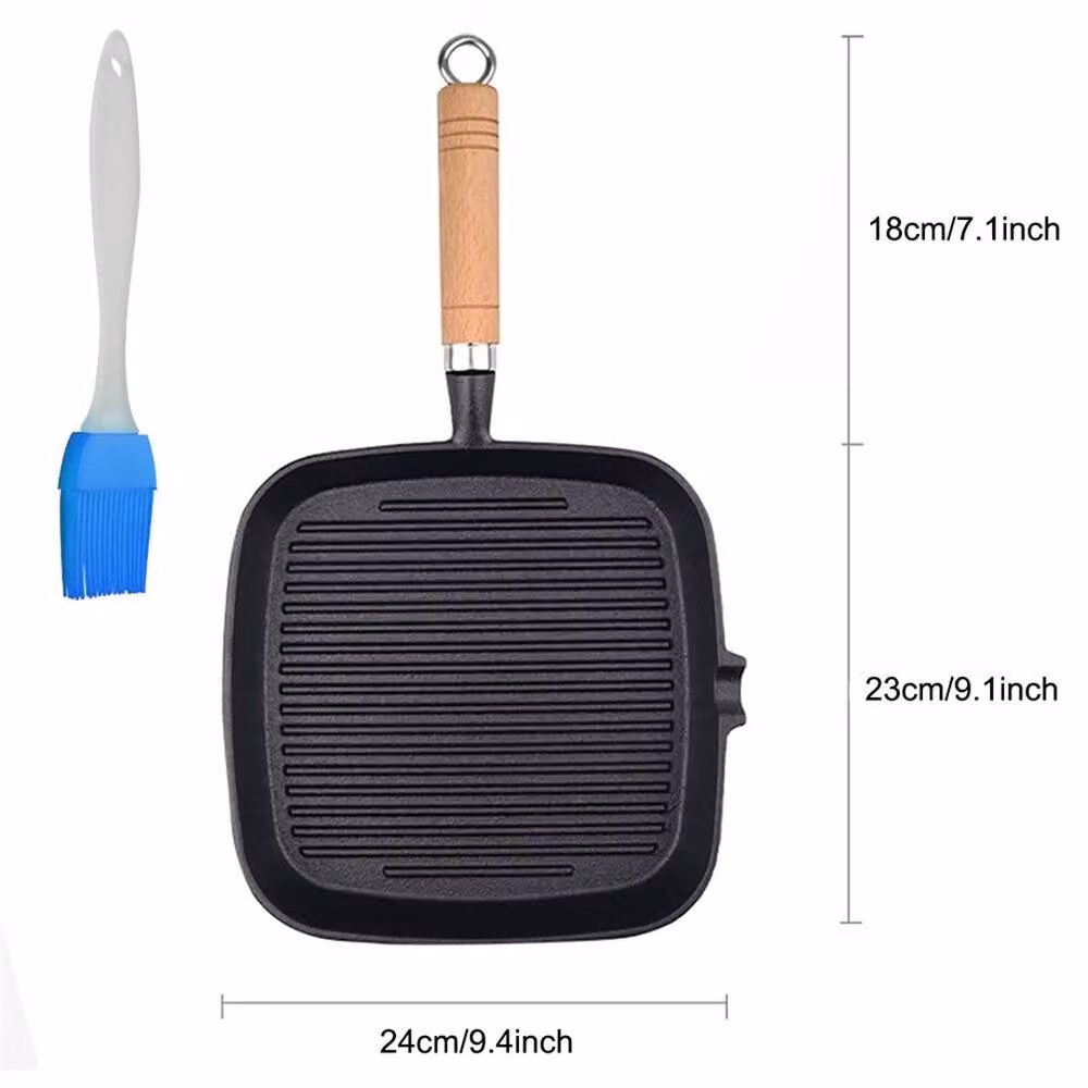 Nordara Cast Iron Non-Stick Grill Pan with Pouring Spout in Black – 2