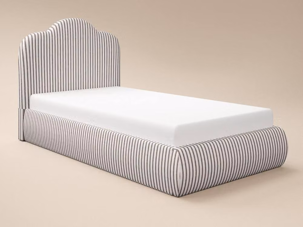 Solace+Co Skylynn Cloud Upholstered Ottoman Bed, Brown, Beige and White, W/D/H: 90 x 200 x 111 x 110 cm – 4