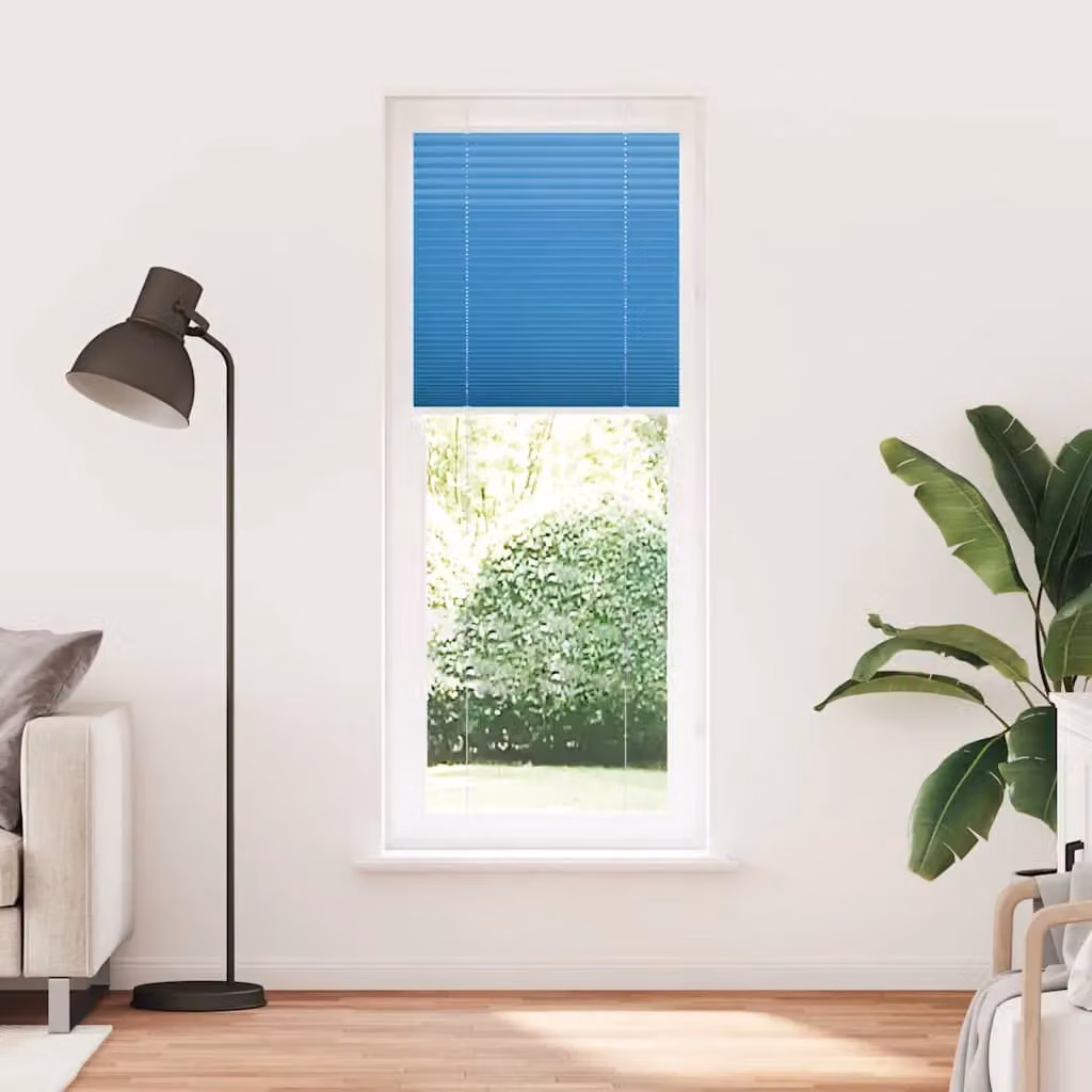 Berkfield Home Single Pleat Blue Polyester Semi-Transparent Blind, W: 70 cm, H: 200 cm – 2
