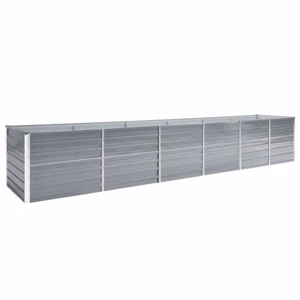Berkfield Home Garden Galvanised Steel Raised Bed in Grey, W/D/H: 480 x 80 x 77 cm – 2