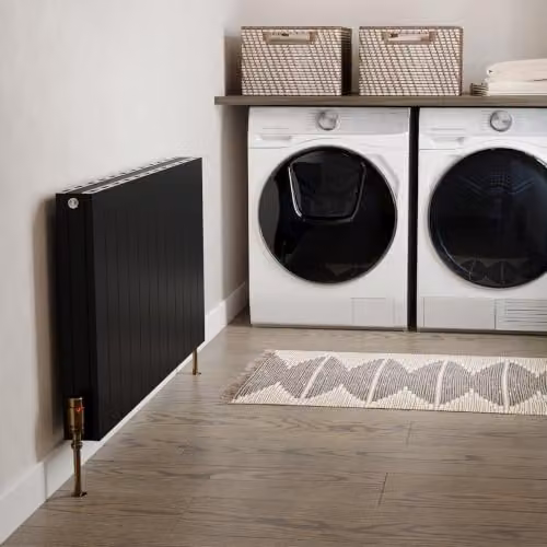 UK Radiators Thetford Black Horizontal Designer Aluminium Radiator, W: 112.4 cm, H: 60 cm – 3