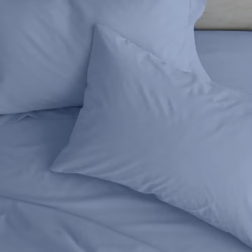 Catherine Lansfield Easy Iron Percale Standard Pillowcase Pair, Blue, W/H: 50 x 75 cm