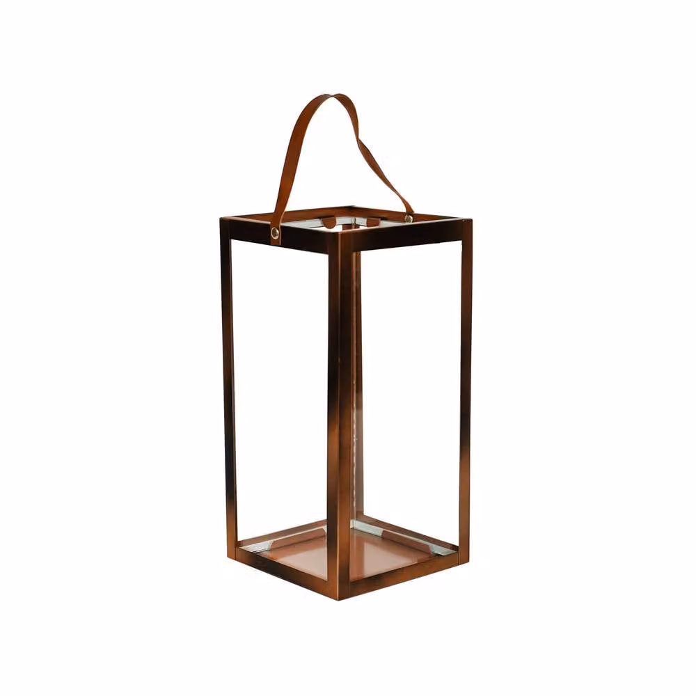 Ivyline Hampton Tall Metal Lantern in Copper H: 40 cm, W: 18 cm – 2