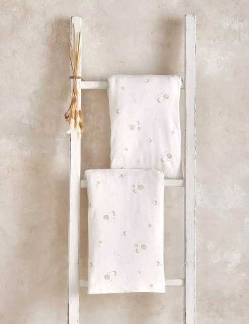 Mamas & Papas 2 Pack Pure Cotton Breathable Cot Bed Fitted Sheets in Cream