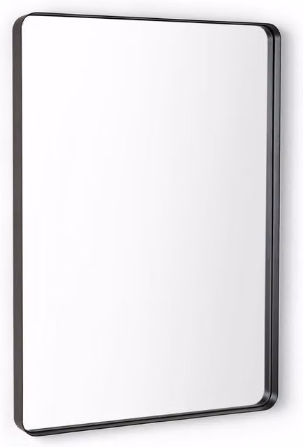 Julian Bowen Jaya Rectangular Minimalist Hanging Wall Mirror in Black