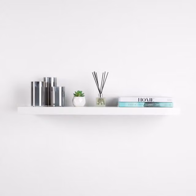 Home Treats Glossy White Modern Wall Mounted Floating Shelves