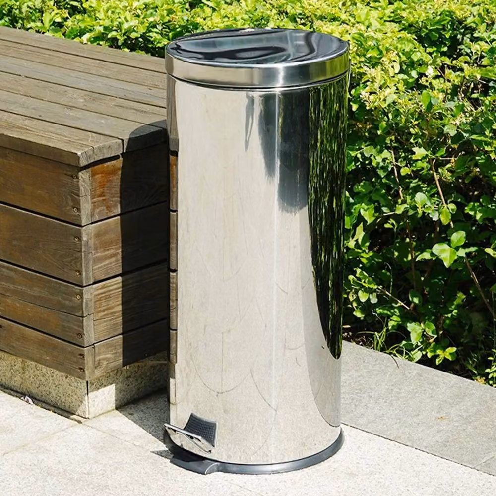 EONLION 30 Litre Stainless Steel Foot Pedal Bin in Silver – 5