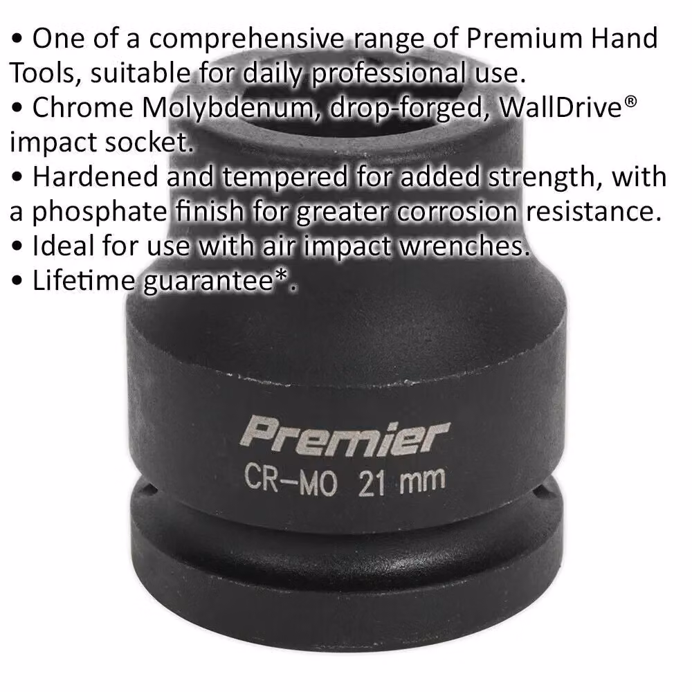 Loops 21mm Forged Chromoly Impact Socket with 3/4 Inch Square Drive – 2