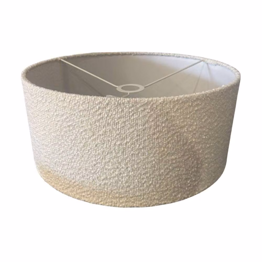 CGC Lighting Petra White Boucle Round Ceiling or Table Lamp Shade, Diameter: 45 cm – 6