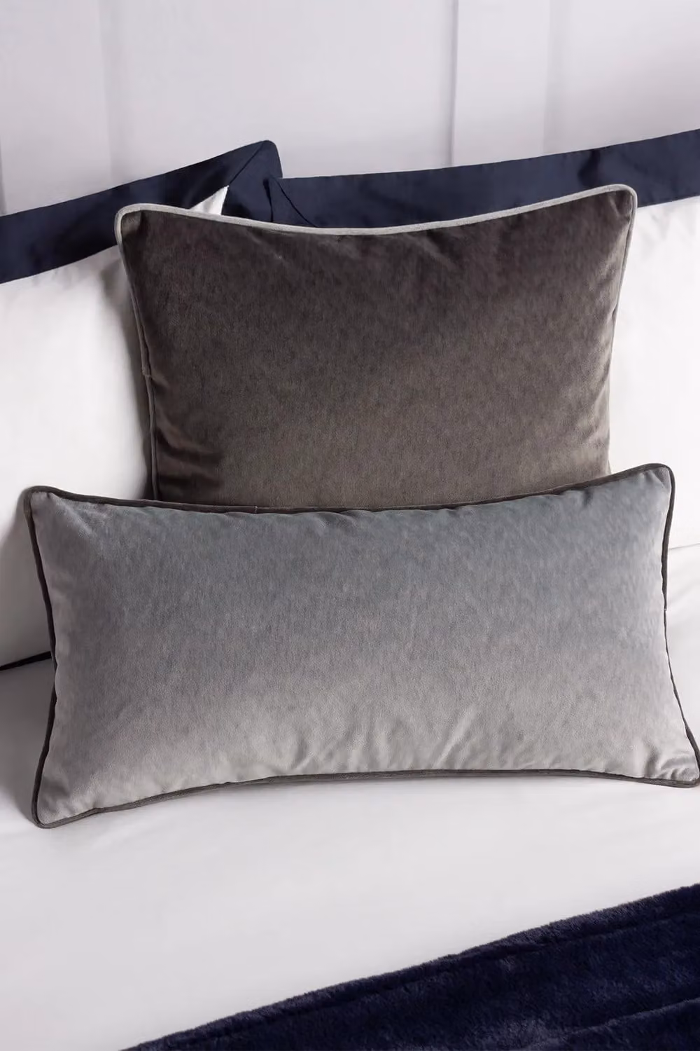 Paoletti Square Velvet Cushion in Grey and Silver, W/D/H: 50 x 50 x 50 cm – 3