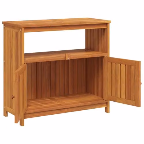 vidaXL Rustic Acacia Wood Garden Console Table, Natural Brown, W: 80 cm, D: 35 cm, H: 75 cm – 4