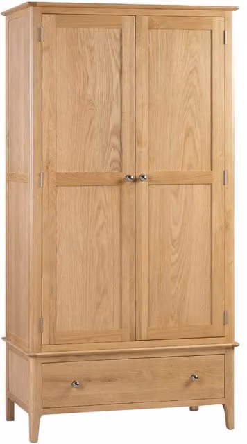 Cheshire Oakmere 2 Door and 1 Drawer Wardrobe in Natural Oak Lacquer
