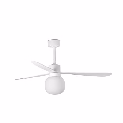 Netlighting Amelia Sphere LED Ceiling Fan in White with Remote Control and Dimmable Warm White Light