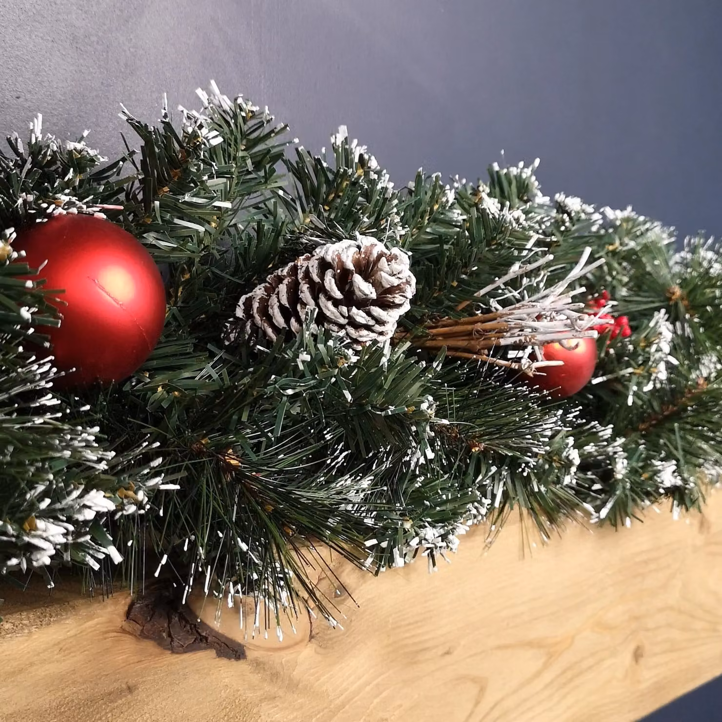Samuel Alexander Premier 180cm Festive Red Dressed Christmas Garland with Bows and Red Baubles – 2