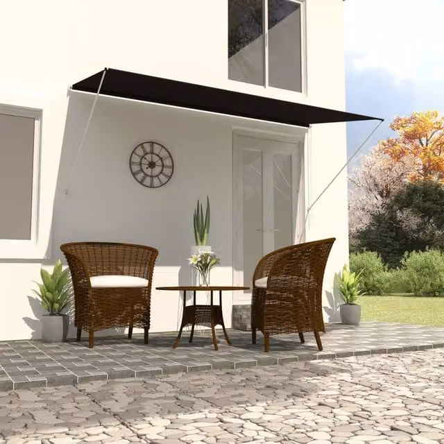 Berkfield Home Retractable Awning in Anthracite Black, W: 250 cm, D: 150 cm