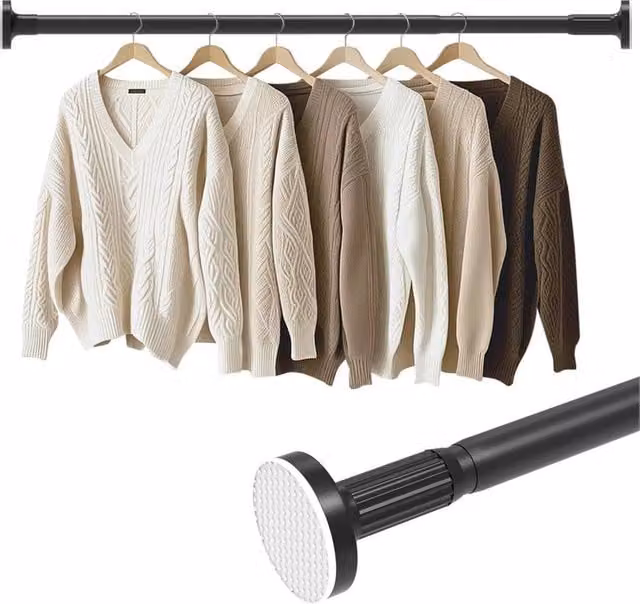 SPETLEK Matt Black Metal Garment Rack with Continuous Linear Rail