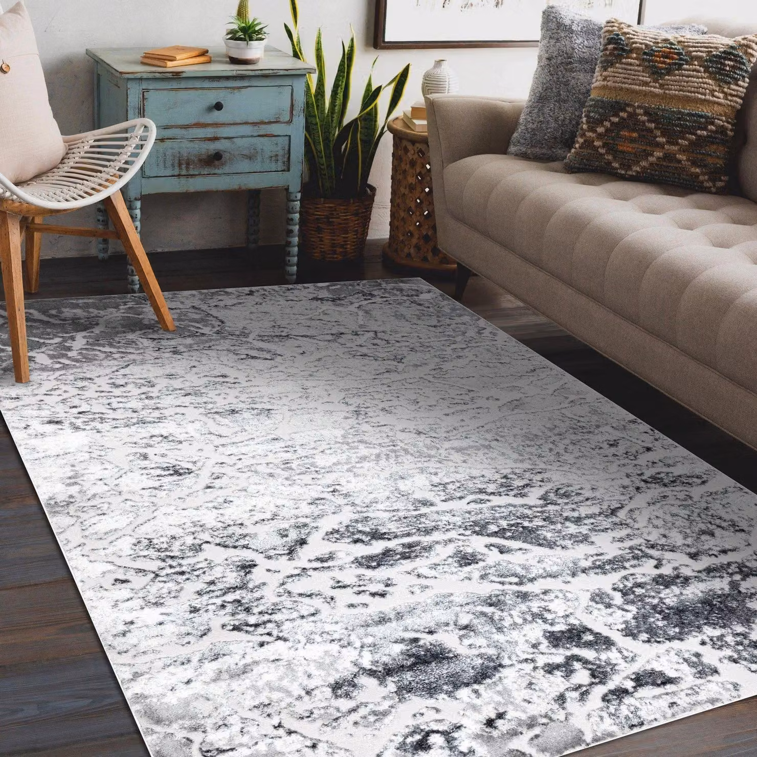 RugsX Mefe Abstract Modern Grey Rug, W: 80 cm x L: 150 cm – 2