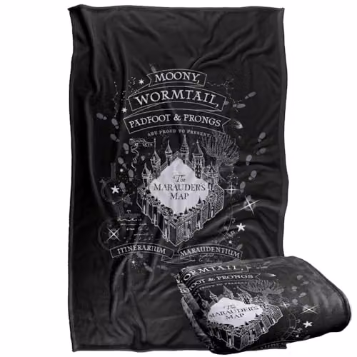 Warner Bros. Harry Potter Proud Marauders Super Soft Fleece Throw Blanket, Multicolour