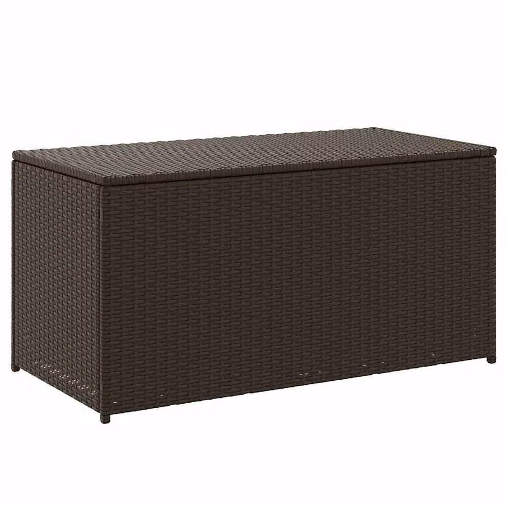 Berkfield Home Brown Poly Rattan Garden Storage Box W/D/H: 100 x 50 x 50 cm – 4