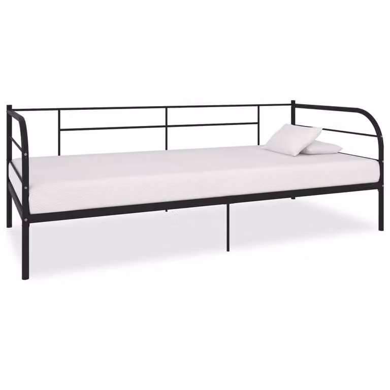 Berkfield Home Black Metal Daybed Frame W: 90 cm, D: 200 cm