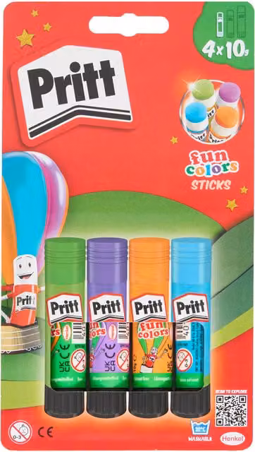 Pritt Fun Colours Multicolour Glue Stick Pack of 4