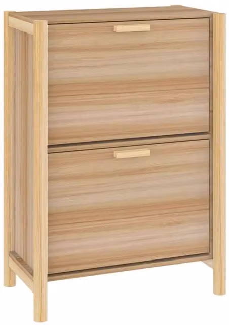 Berkfield Home Brown Engineered Wood Shoe Cabinet W/D/H: 57.5 x 33 x 80 cm