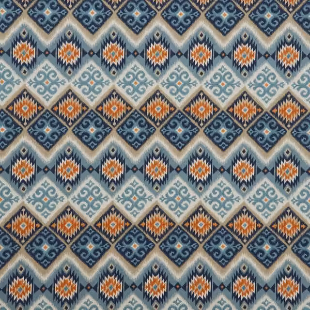 iLiv Navajo Fabric Rug in Petrol, Blue, Multicolour and Orange