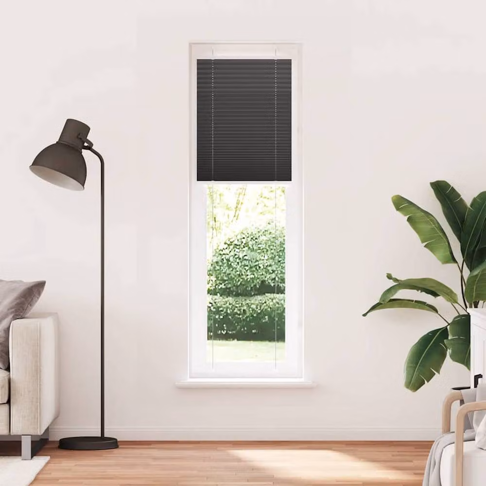 Berkfield Home Black Single Pleat Polyester Fabric Blind W: 65 cm, H: 200 cm – 3
