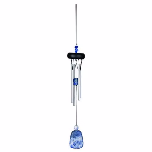 Woodstock Chimes Precious Stones Wind Chimes in Blue and Silver – 1
