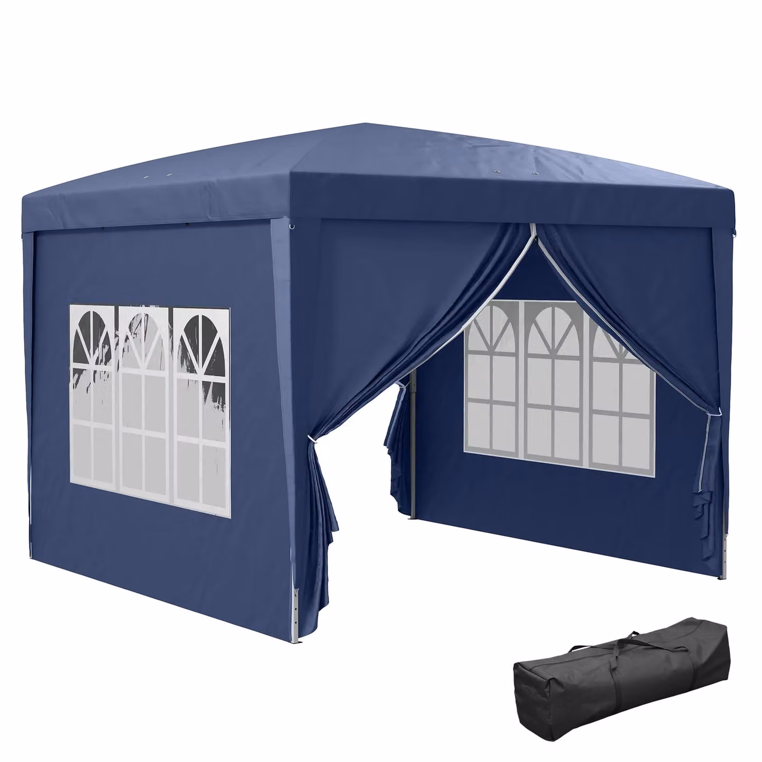 Outsunny Blue Pop Up Gazebo with Sides W: 300 cm, D: 300 cm, H: 196 cm – 9
